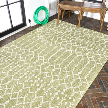Ourika Moroccan Geometric Textured Weave Indoor/outdoor Rug